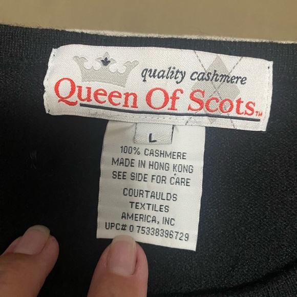 Queen of Scots Woman’s Black 100% Cashmere Size Large Sweater. - Picture 4 of 8